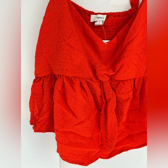 *Forever 21 + Women Sleeveless Ruffle Straps Lightweight Orange Top Size 2X - Picture 2 of 5